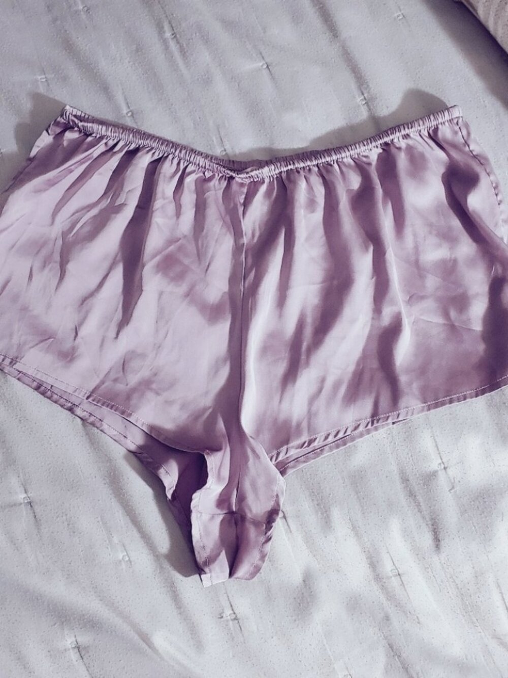 LA VIE EN ROSE Satin High Cut Cheeky Lilac Lengerie Shorts (Bottoms Only)